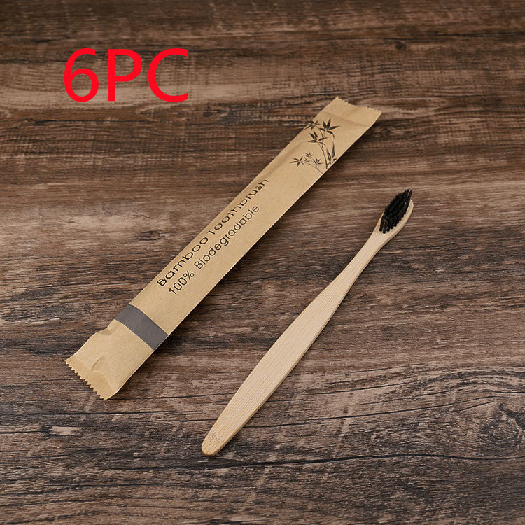 Natural Bamboo Toothbrush Set | Charcoal Bristles