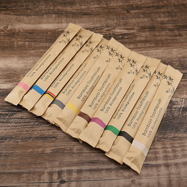 Natural Bamboo Toothbrush Set | Charcoal Bristles