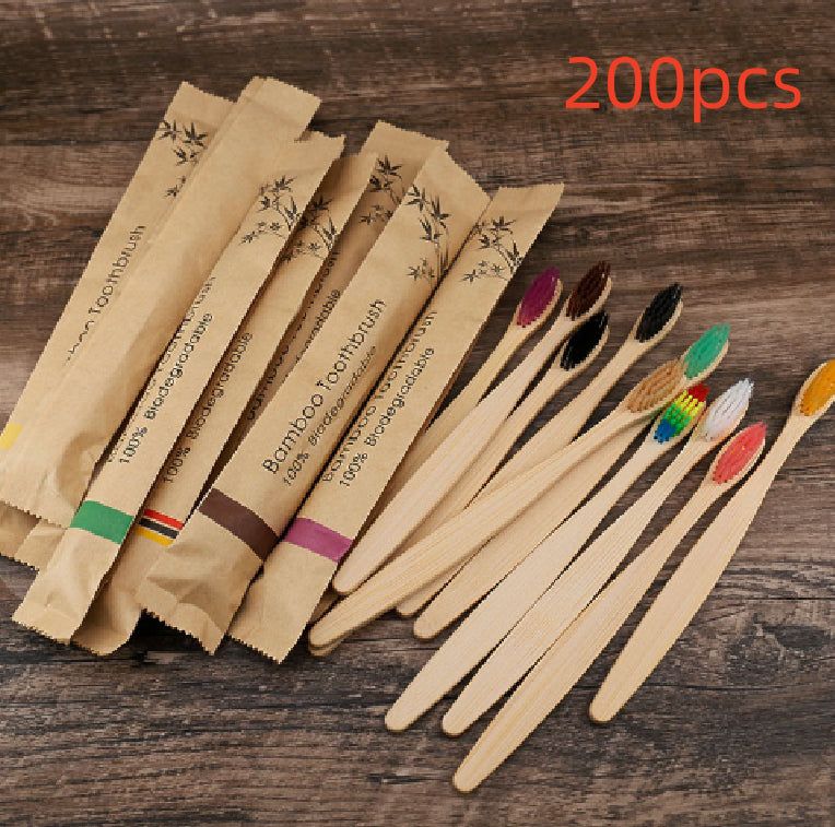 Natural Bamboo Toothbrush Set | Charcoal Bristles