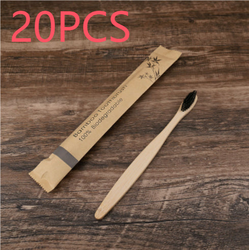 Natural Bamboo Toothbrush Set | Charcoal Bristles