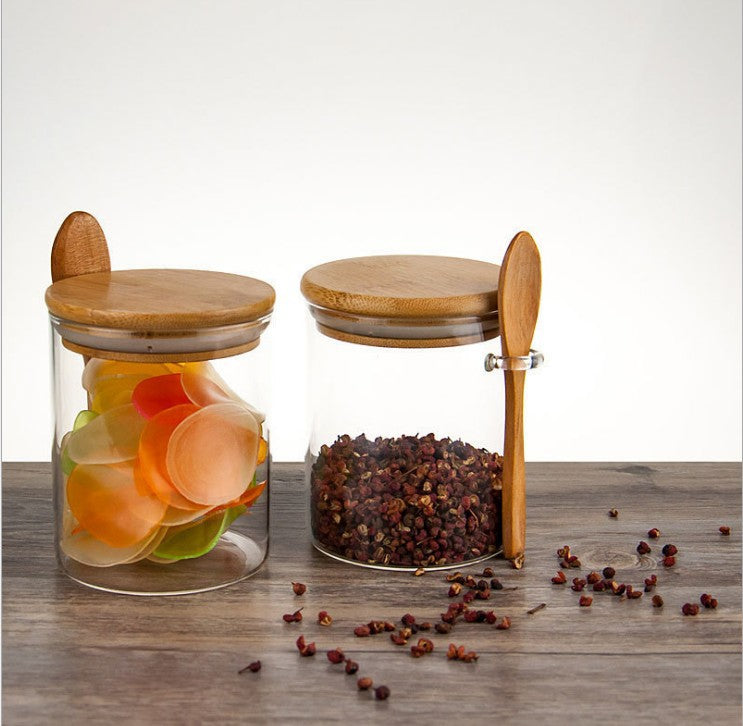 Bamboo Lid Glass Storage Jar