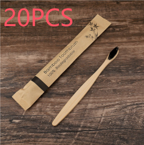 Natural Bamboo Toothbrush Set | Charcoal Bristles