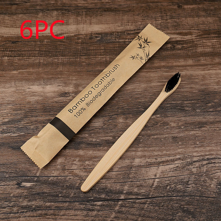 Natural Bamboo Toothbrush Set | Charcoal Bristles